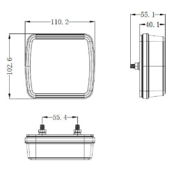 Zestaw lamp LED tylnych, 12-24V z wtyczką 7-pin i przewodem 12.5 m Kramp