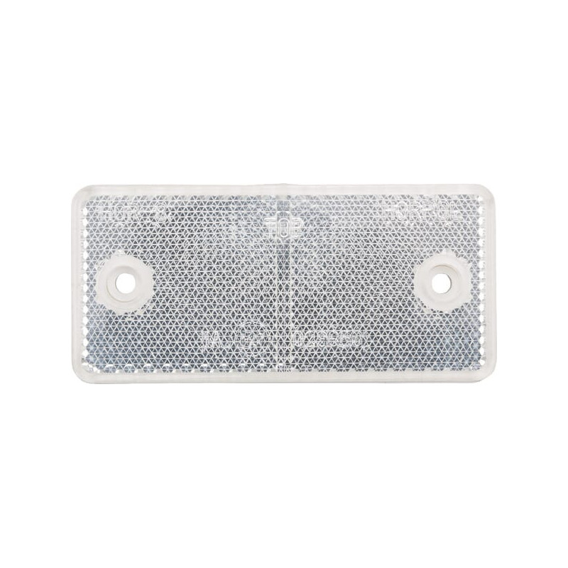 Odblask biały prostokątny 44x94mm z otworami Kramp 8719607096348