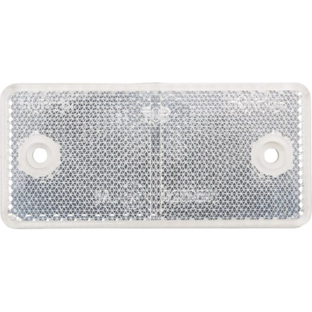 Odblask biały prostokątny 44x94mm z otworami Kramp 8719607096348