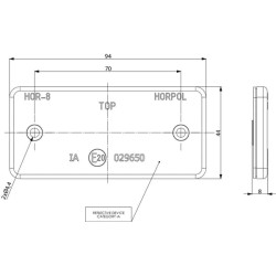 Odblask pomarańczowy prostokątny 44x94mm z otworami Kramp 8719607096331