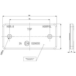 Odblask czerwony prostokątny 44x94mm z otworami Kramp 8719607096324