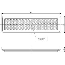 Odblask biały prostokątny 20x39mm przyklejany Kramp 8719607096287