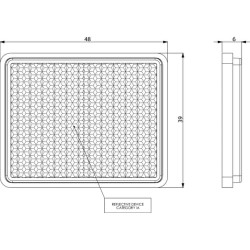 Odblask czerwony prostokątny 39x40mm przyklejany Kramp 8719607096232