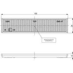 Odblask biały prostokątny 24x105mm przyklejany Kramp 8719607096225