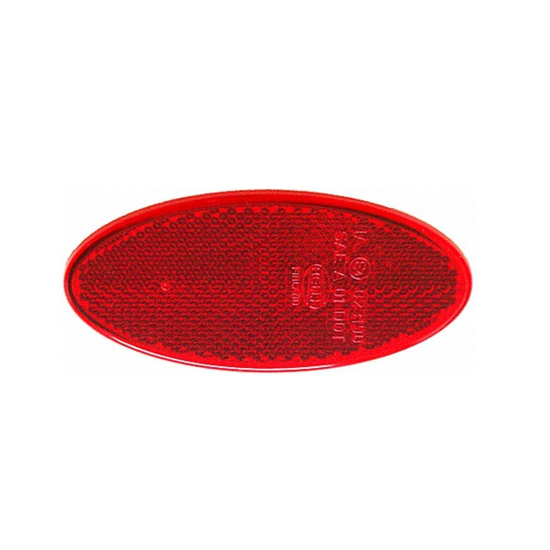 Odblask czerwony owalny przyklejany, czerwony 101.6 x 45 mm