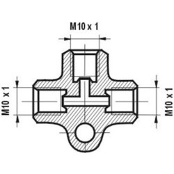 Trójnik (M10x1/M10x1)