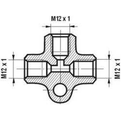 Trójnik (M12x1/M12x1)