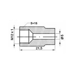 Złącze GW fi5 M12x1,0 SW12x1,0, L-22mm