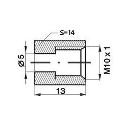 Złącze GW fi5 M10x1,0 SW14, L-13mm (10 szt.)
