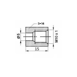 Złącze GW fi5 M10x1,0 SW14, L-15mm (10 szt.)