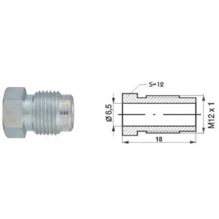 Złącze GZ M12x1 SW12 kielich 6,5mm  (10 szt.)