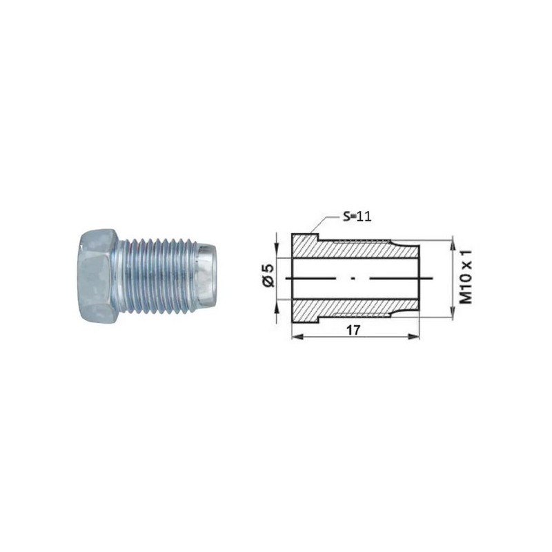 Złącze GZ (ilość w opakowaniu: (50 szt.) (dł.: 17mm, M10x1) 
