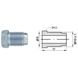 Złącze GZ (ilość w opakowaniu: (100 szt.) (dł.: 17mm, M10x1) 