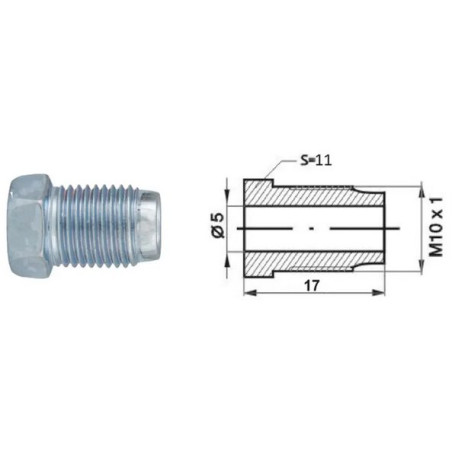 Złącze GZ (ilość w opakowaniu: (10 szt.) (dł.: 17mm, M10x1)