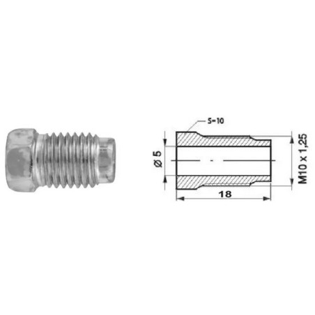 Złącze GZ przewodu hamulcowego (100 szt.) (dł.: 18mm, M10x1,25) 