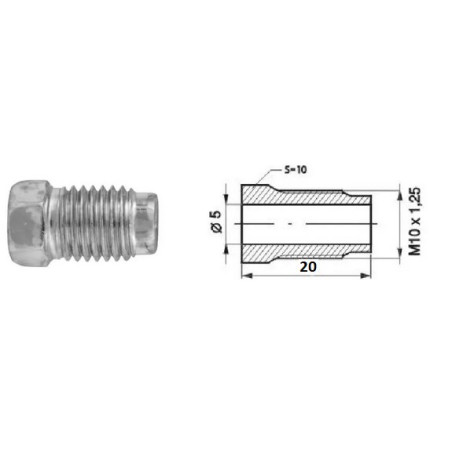 Złącze GZ fi5 M10x1,25 SW10, L-20mm