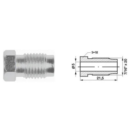 Złącze GZ przewodu hamulcowego (10 szt.) (dł.: 21,5mm 7/16x20UNF)