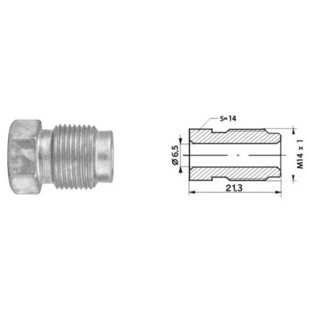 Złącze GZ przewodu hamulcowego (10 szt.) (dł.: 21,3mm, M14x1) 