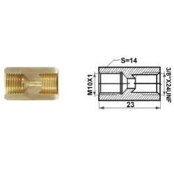 Łącznik mufa (dł.: 23mm, M10x1/M10x1) 
