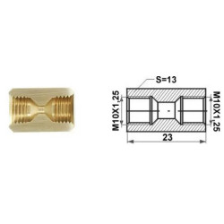 Łącznik mufa (dł.: 23mm, M10x1,25/M10x1,25)