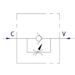 Zawór dławiąco - zwrotny baryłkowy VRF, G1/2"