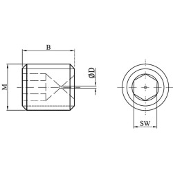 Śruba dławiąca SSM M8 ø 1.0 mm stalowa