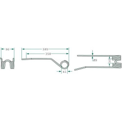 Palec zgrabiarki 410/99/41 fi9,0 mm, pasuje do Deutz-Fahr