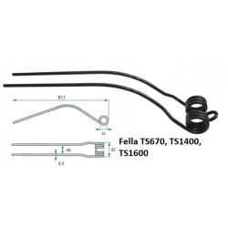 Palec, ząb zgrabiarki 611/92/38 fi9,5 mm, oryginał Fella 162058