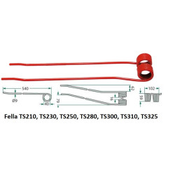 Palec zgrabiarki 570/91/39 fi9,0 mm, pasuje do Fella