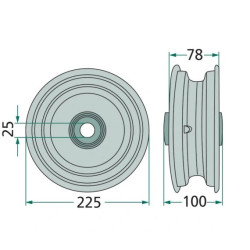 Felga  z łożyskiem 2,50 x 8 mm 
