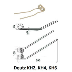 Palec, ząb zgrabiarki 400/100/35 fi8,0 mm, oryginał Deutz-Fahr VF06229777 Deutz Fahr 8716106973156