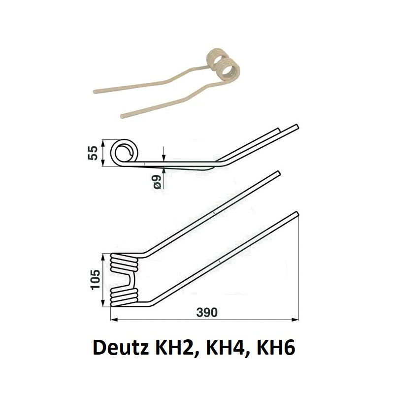 Palec, ząb zgrabiarki 400/100/35 fi8,0 mm, oryginał Deutz-Fahr VF06229777 Deutz Fahr 8716106973156