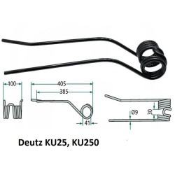 Palec zgrabiarki 405/92/41 fi9,0 mm, prawy pasuje do Deutz-Fahr 16502742