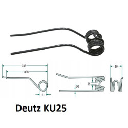 Palec zgrabiarki 385/96/41 fi9,0 mm, pasuje do Deutz-Fahr (kremowy) 