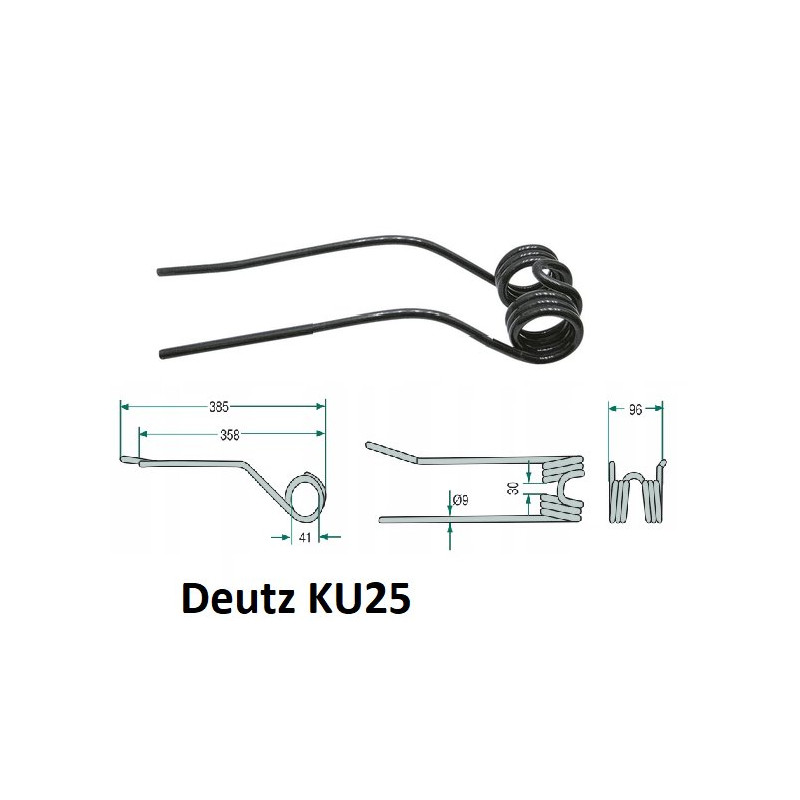 Palec zgrabiarki 385/96/41 fi9,0 mm, pasuje do Deutz-Fahr (kremowy) 