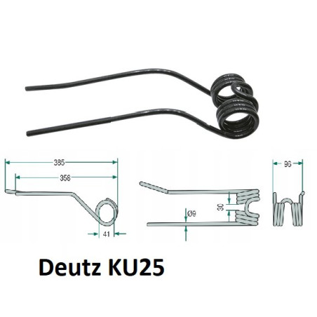 Palec zgrabiarki 385/96/41 fi9,0 mm, pasuje do Deutz-Fahr (kremowy) 