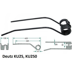 Palec zgrabiarki 410/92/41 fi9,0 mm, lewy, pasuje do Deutz-Fahr 16502741