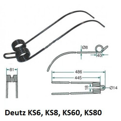 Palec, ząb zgrabiarki 445/87/40 fi8,0 mm, oryginał Deutz-Fahr VF0658025986 Deutz Fahr
