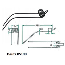 Palec, ząb zgrabiarki 530/90/41 fi9,0 mm, oryginał Deutz-Fahr VF06581134 Deutz Fahr 9006581134005