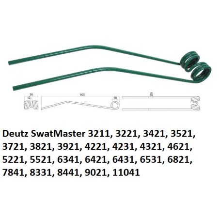 Palec zgrabiarki 600/95/50 fi9,0 mm, oryginał Deutz-Fahr