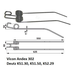 Palec zgrabiarki 630/93/40 fi9,0 mm, pasuje do Deutz-Fahr (1650433386)