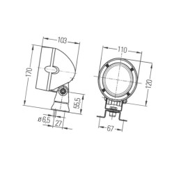 Reflektor roboczy, H3 1GM996134061 Hella 4082300147230