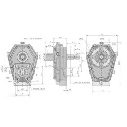 Multiplikator 1:3,0 -BG-2/3-1:3 tuleja 1i3/8" Z6/wałek 1i3/8" Z6,4250808783704
