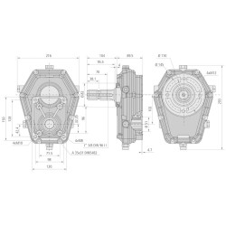 Multiplikator 1:3,0 -BG-2/3-1:3 z wałkiem 1i3/8" Z6, Z18 35x31