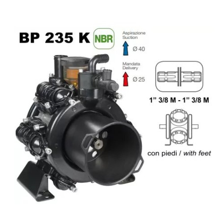 Pompa przeponowa BP 235K Comet 222l/min, 2x1i3/8" Z6 - 61050036000
