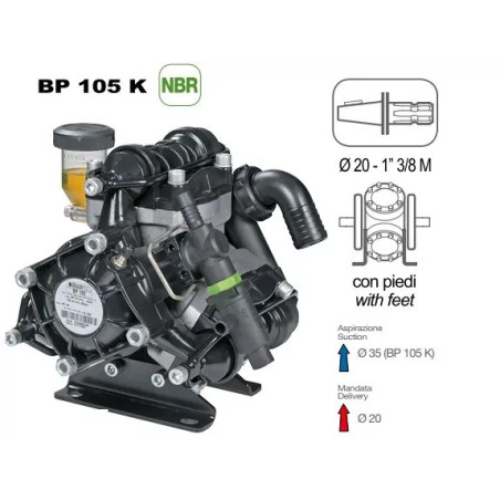 Pompa przeponowa BP 105K Comet 104l/min, 1i3/8" Z6 - 6102100100