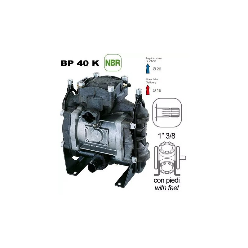 Pompa przeponowa BP 40K Comet 43,3l/min, 1i3/8" Z6 6088100100
