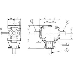 Przekładnia L 1:1,9 fi25mm/fi25mm (9.124.004) Comer L-25A
