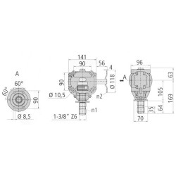 Przekładnia L 1:1 1i3/8"Z6/tarcza fi118mm B&P Bondioli&Pavesi