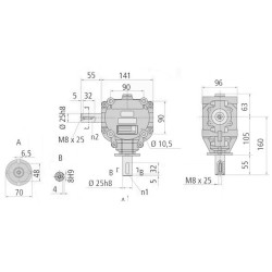Przekładnia L 1:1,35 fi25mm/fi25mm B&P Bondioli&Pavesi